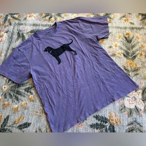 The Black Dog Purple Short Sleeve Tee with Black Dog Graphic